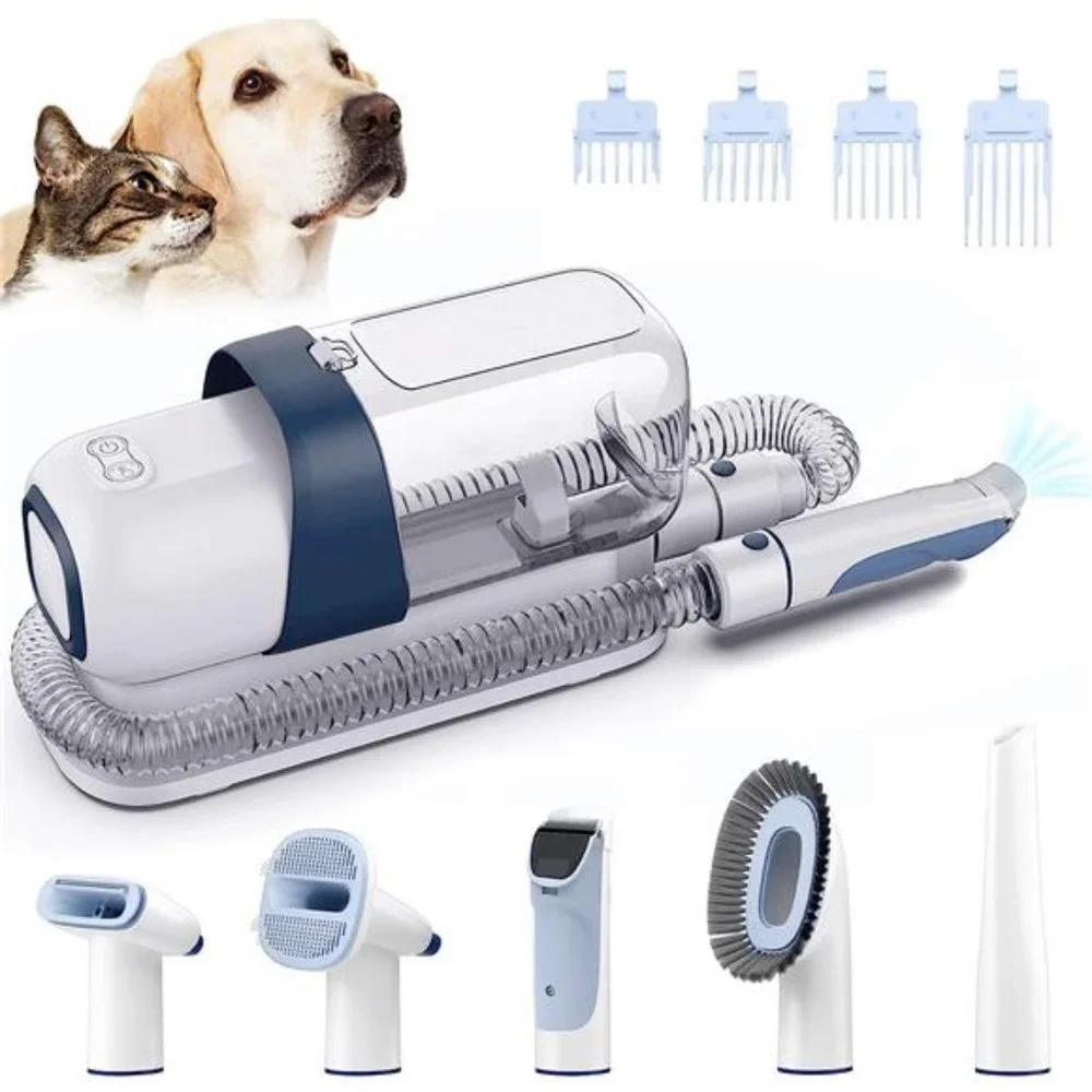 Pet Grooming Vacuum Low Noise with 5 Pet Grooming Tools and 4 Clipper Guards